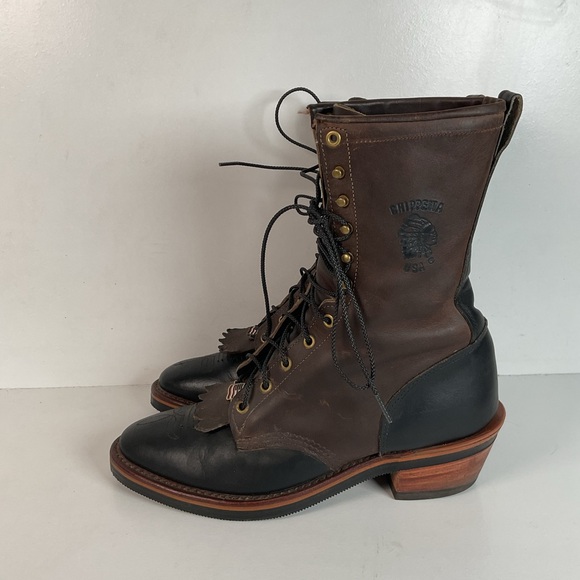 Vintage Chippewa Apache Packer Boots 10 EE USA Made Crazy Horse Soft Toe - Picture 13 of 15